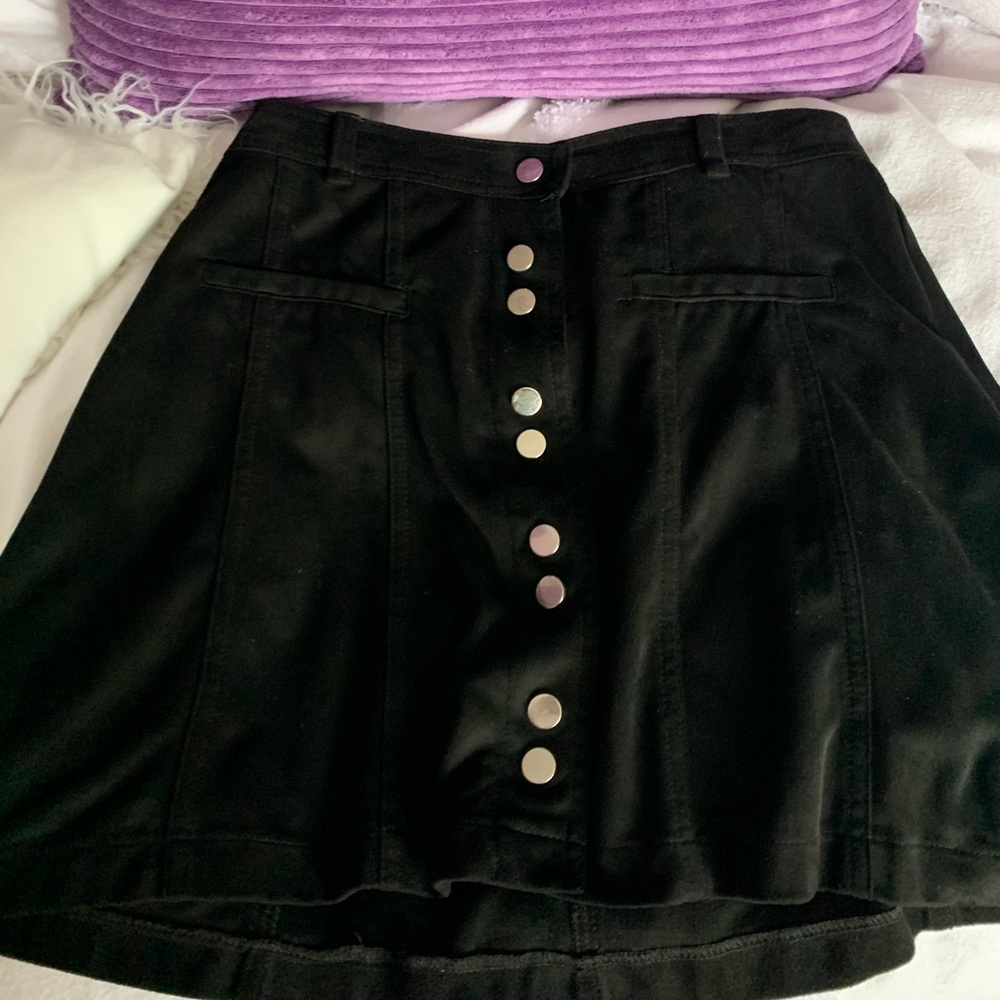 Suede black skirt